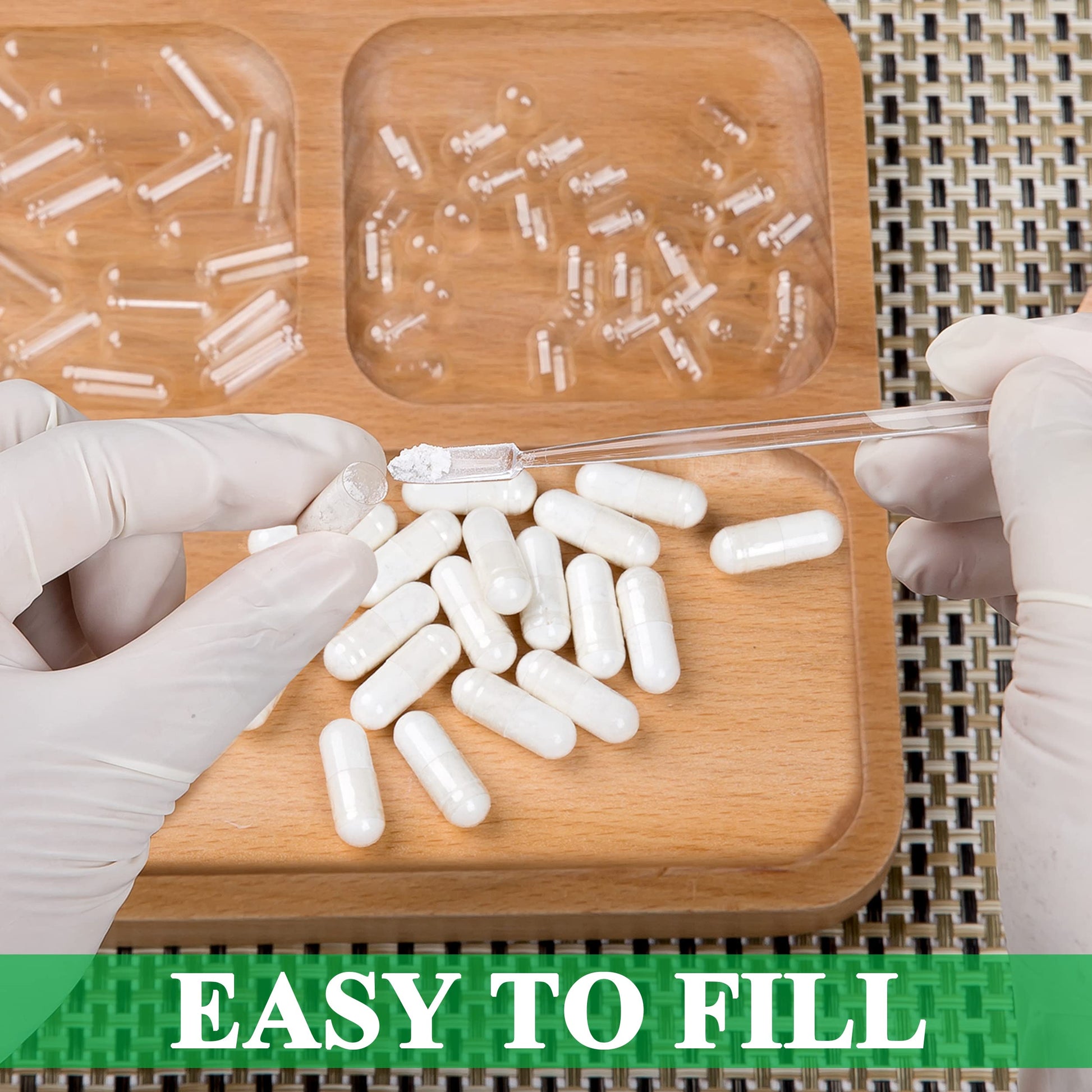 Pre-separated empty capsules for easy DIY filling