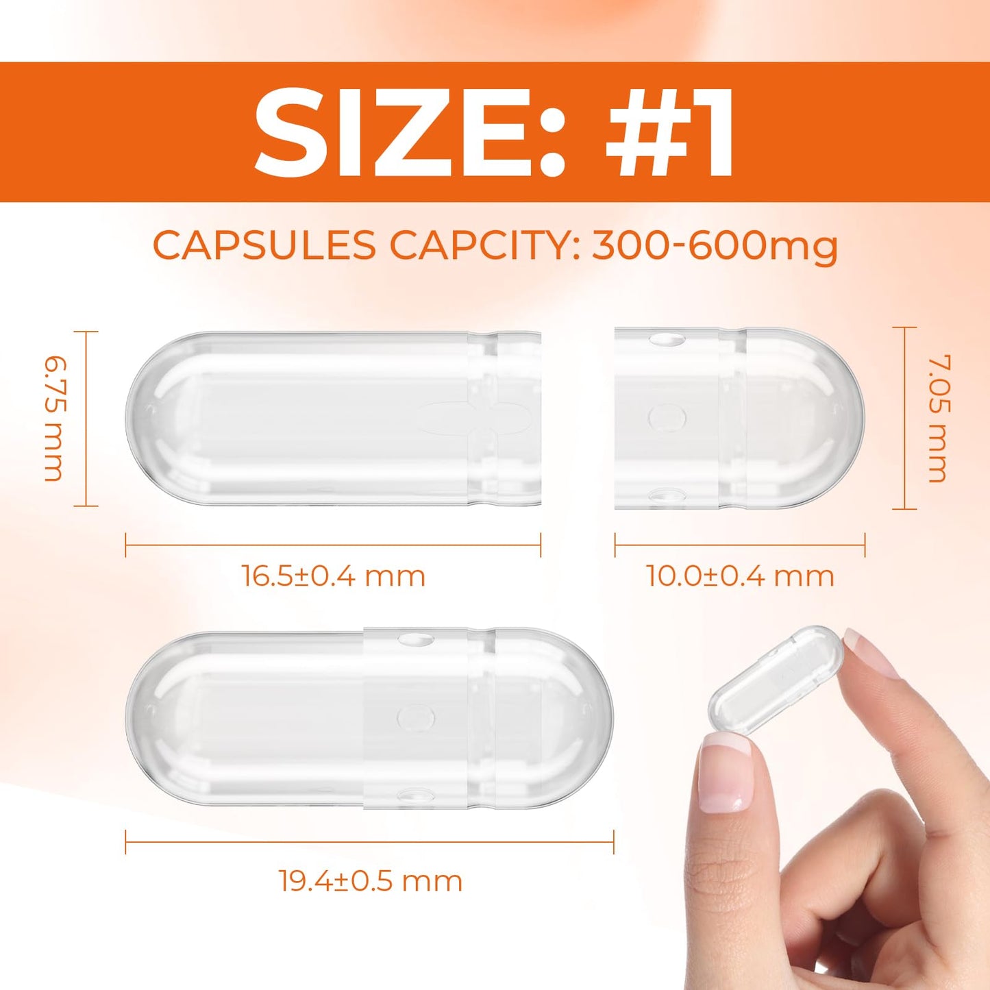 Angtai Jn clear bovine gelatin capsules with spoons