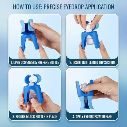 Jimfoty eye drop guide packaging box displaying instructions for arthritis patients
