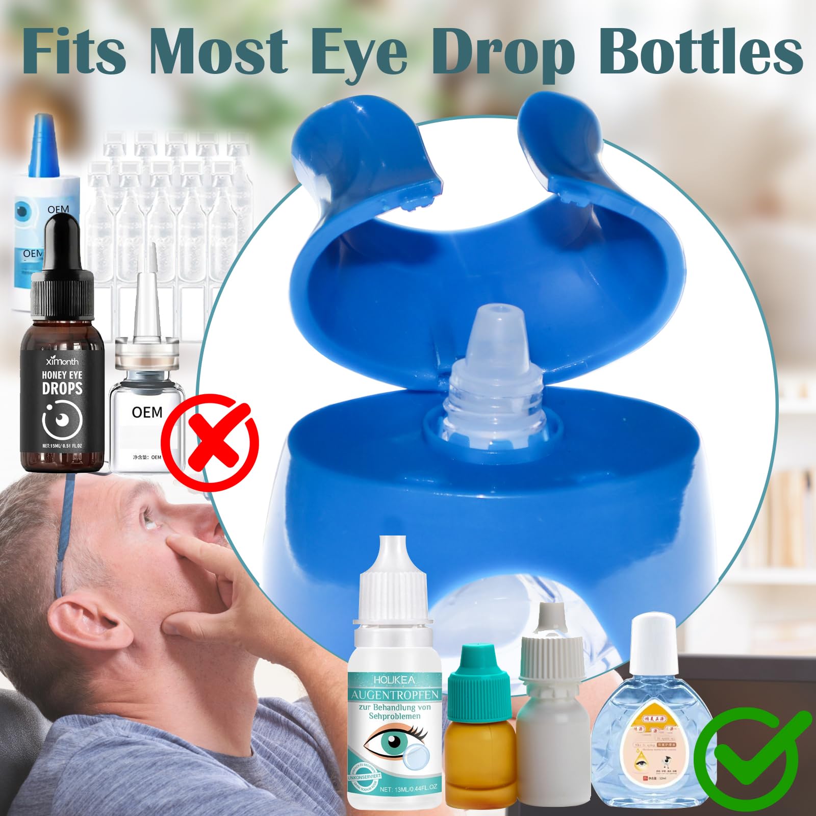 GentleDrop reusable eye drop dispenser aid showing the flexible medical-grade silicone material.