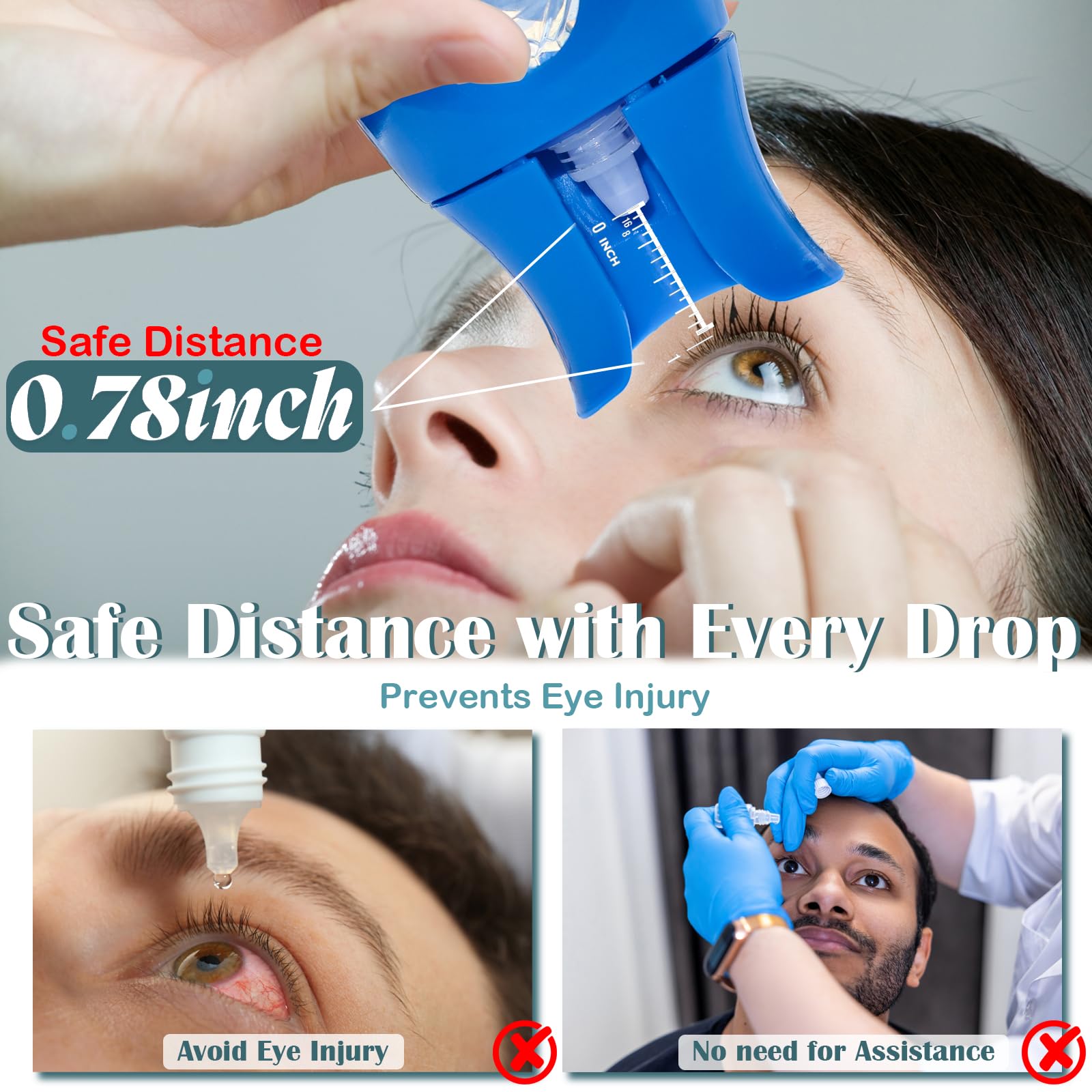 GentleDrop eye drop applicator for seniors displaying the hygienic eye cup opening.