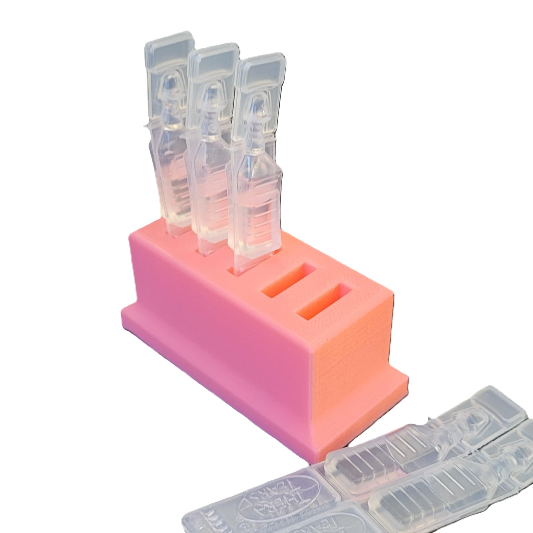 Side view of compact Znet3D medical organizer storage unit for daily eye medication tracking
