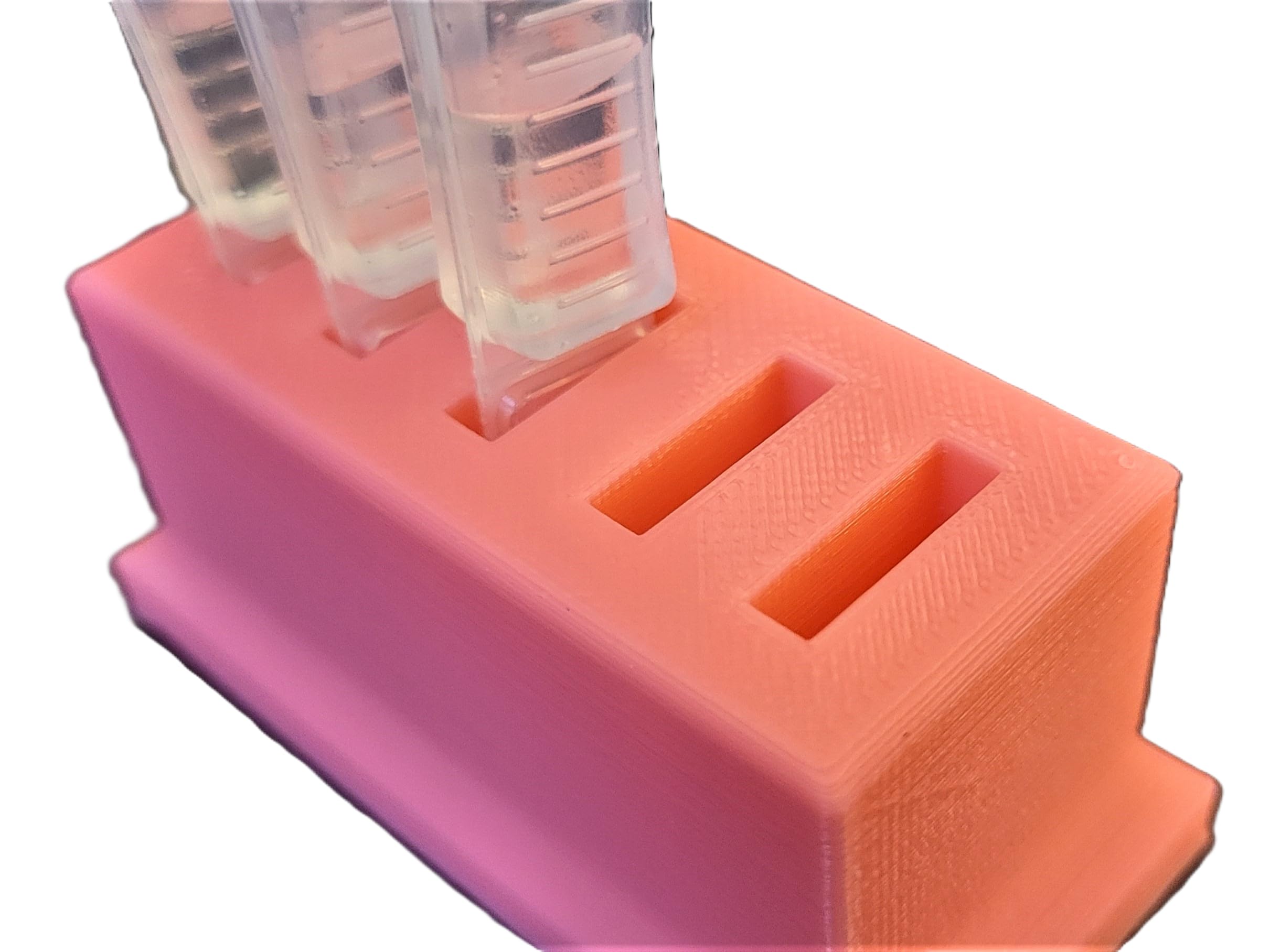 Top down perspective of the five slot configuration on the pink Znet3D premium daily organizer