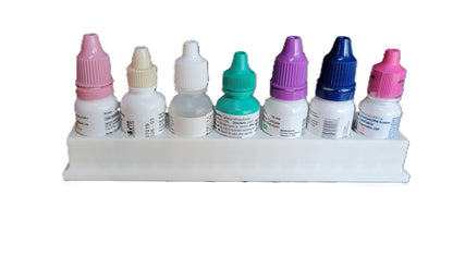 Close up of the Monday to Sunday tracking labels on the premium imported eye drop holder.