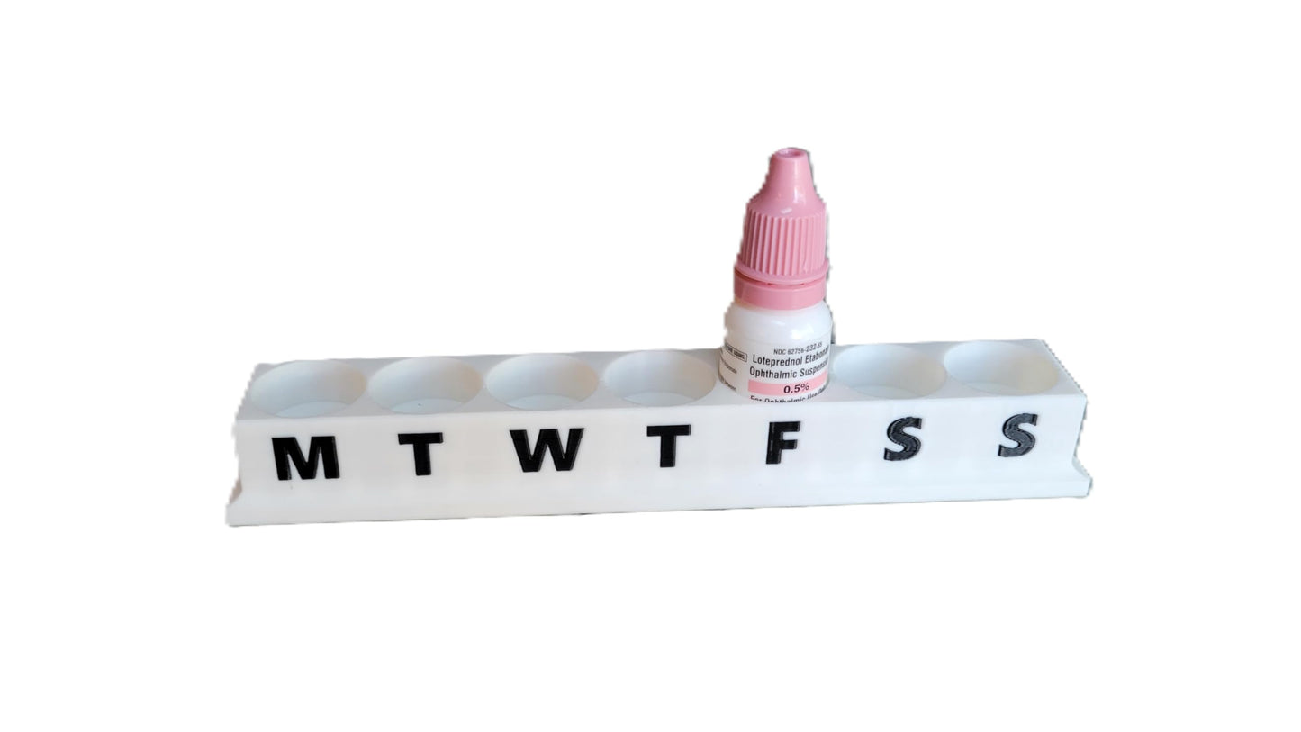 Authentic USA imported Znet3D eye drop tracking stand showing stability and spill prevention features.