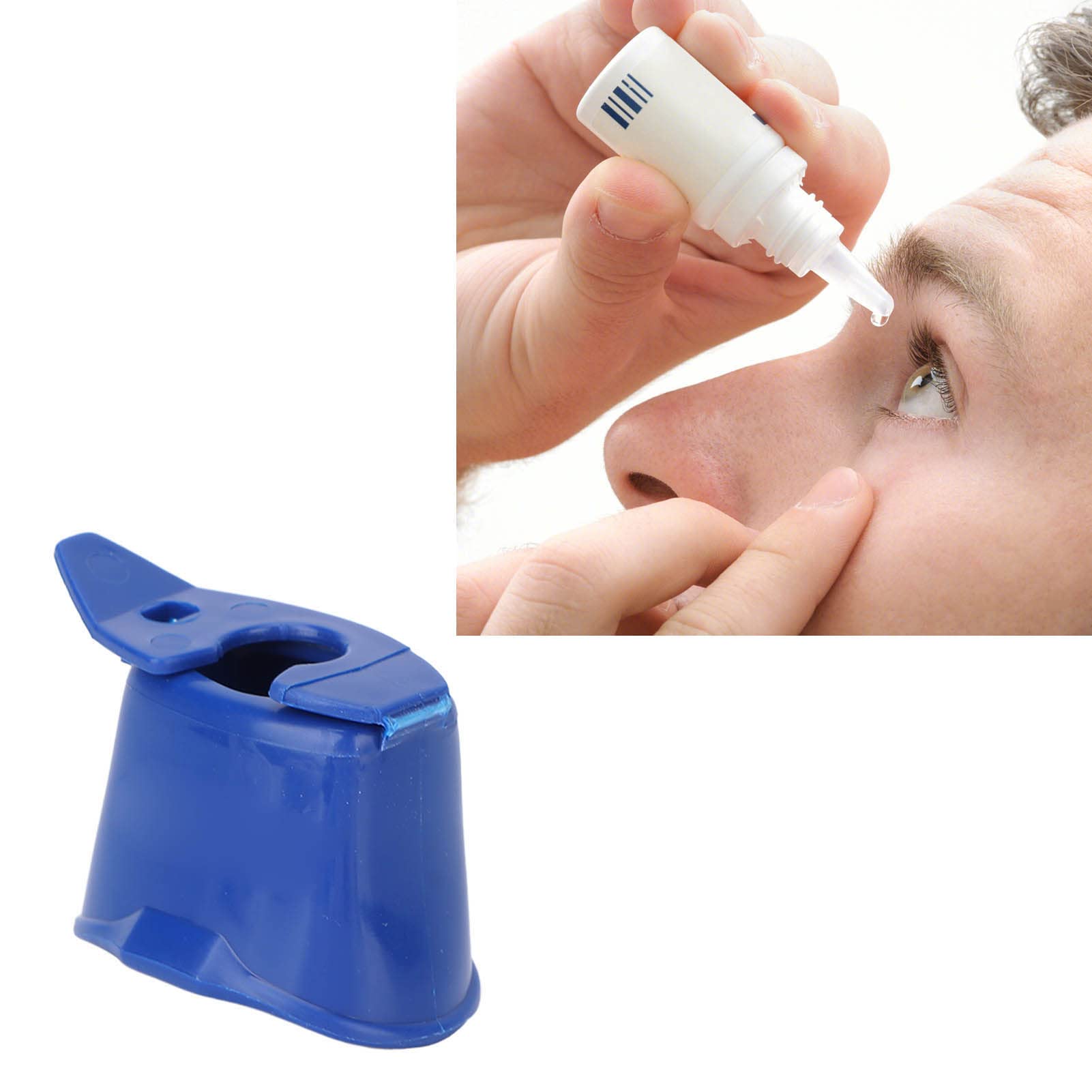 Close up of the hygienic alignment hole on the Dioche eye dropper aid tool