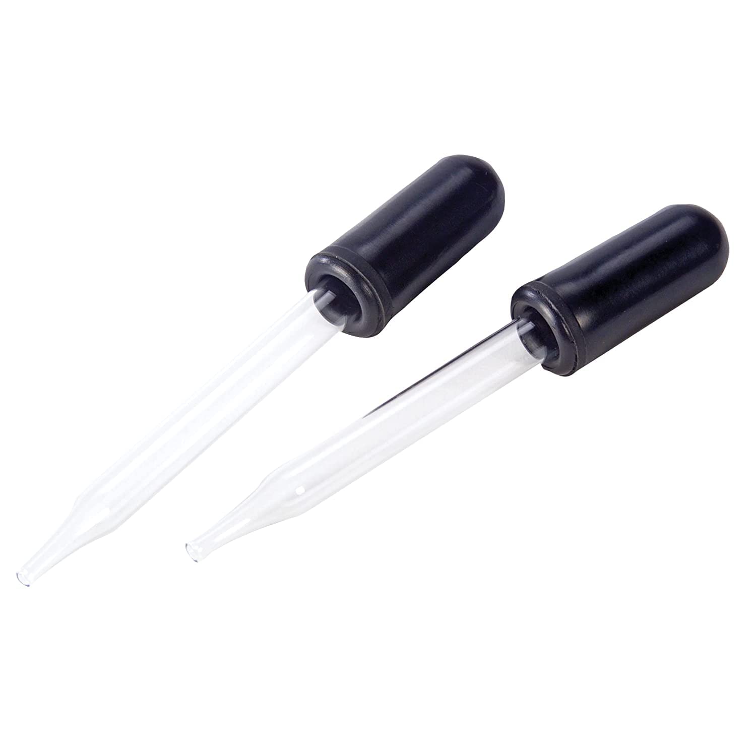 Close up view of the angled glass tip of the Apex medicine dropper.