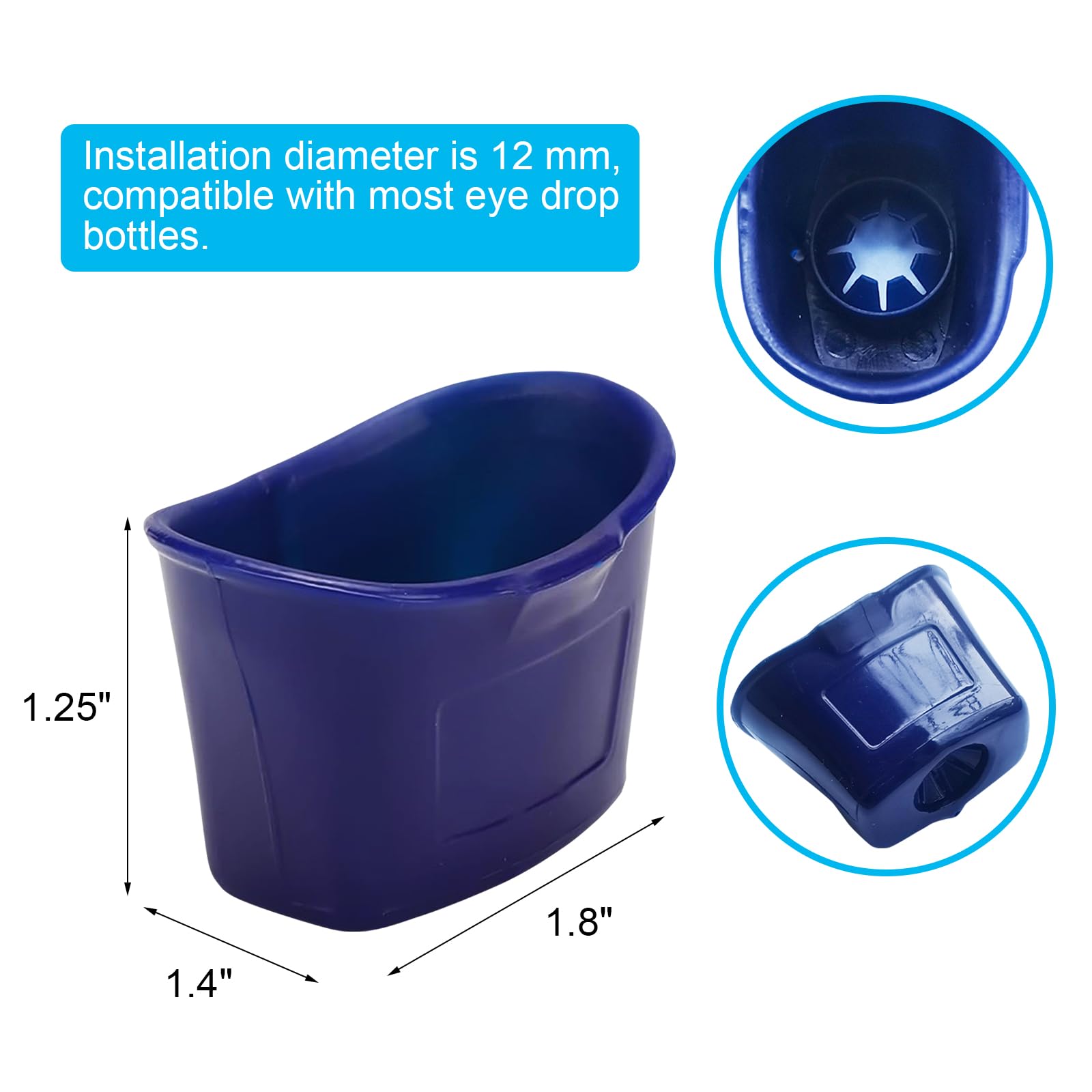 MERISHOPP EDWERD eyedropper applicator aid angled view demonstrating the smooth ergonomic eyepiece cup.