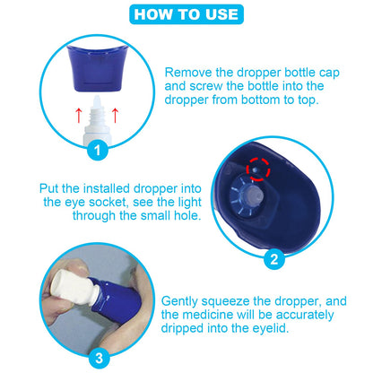 Premium imported eye drop guide helper for seniors displaying the durable ABS material structure.