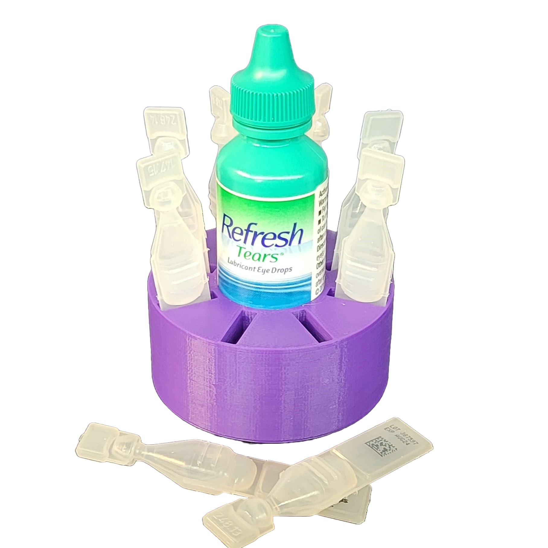 Znet3D medical organizer showing slots for eight disposable vials