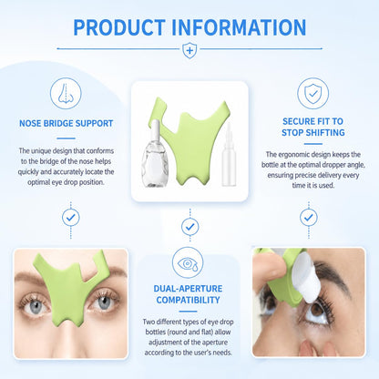 Comparison view of the blue eye tool next to standard eye medicine bottles.