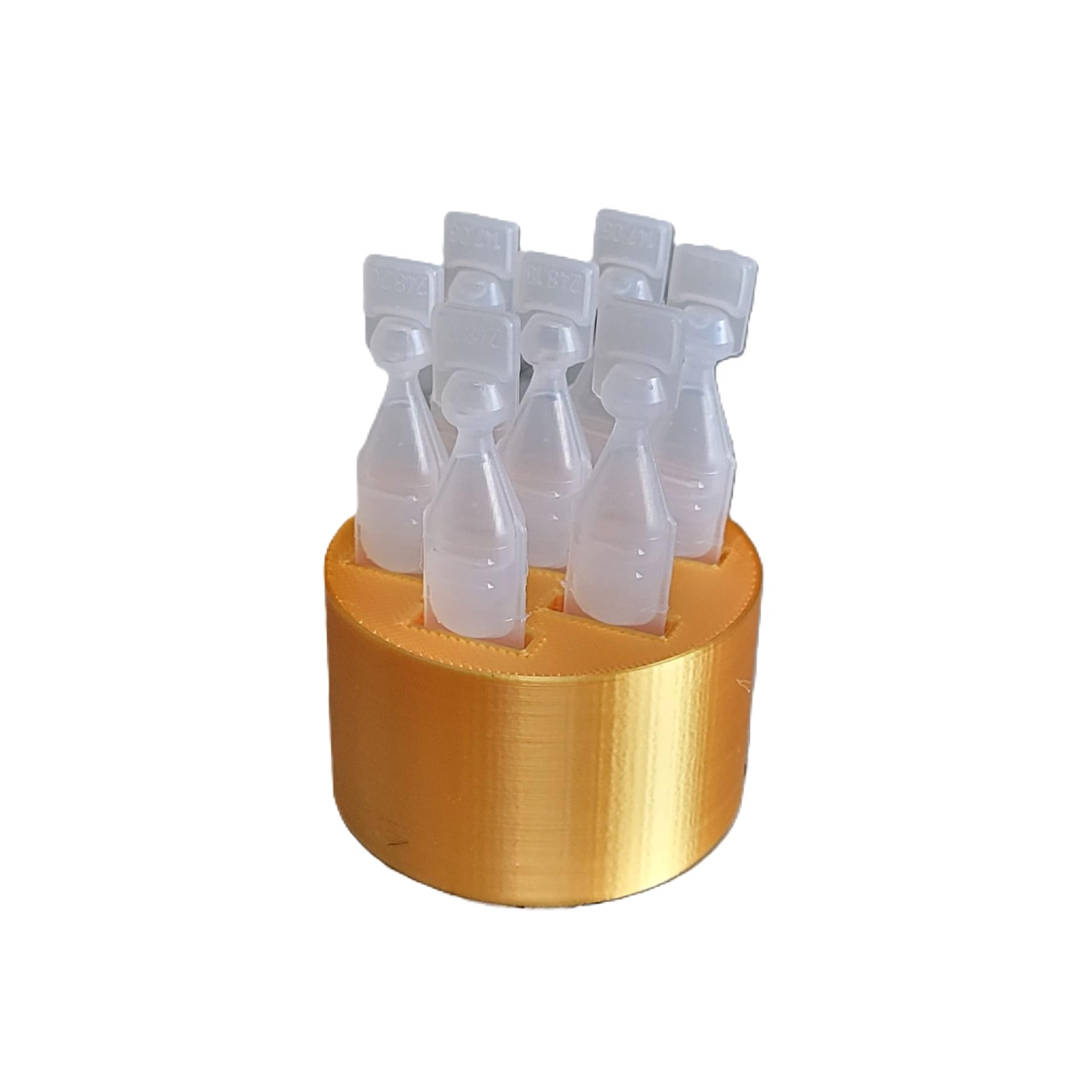 Znet3D seven slot eye drop organizer premium gold finish close up view