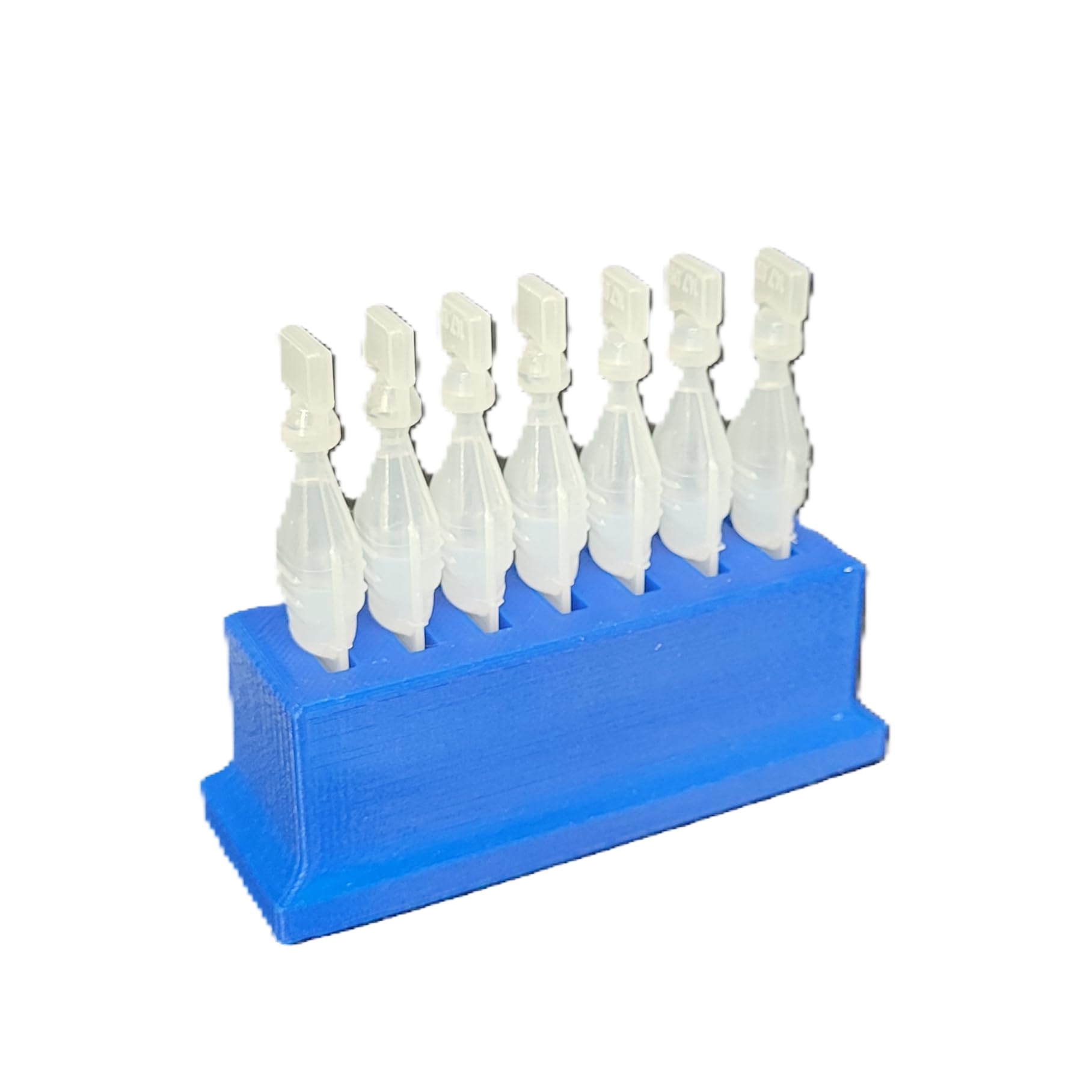 Top angle view of Znet3D blue 3D printed daily eye drop dosage storage unit