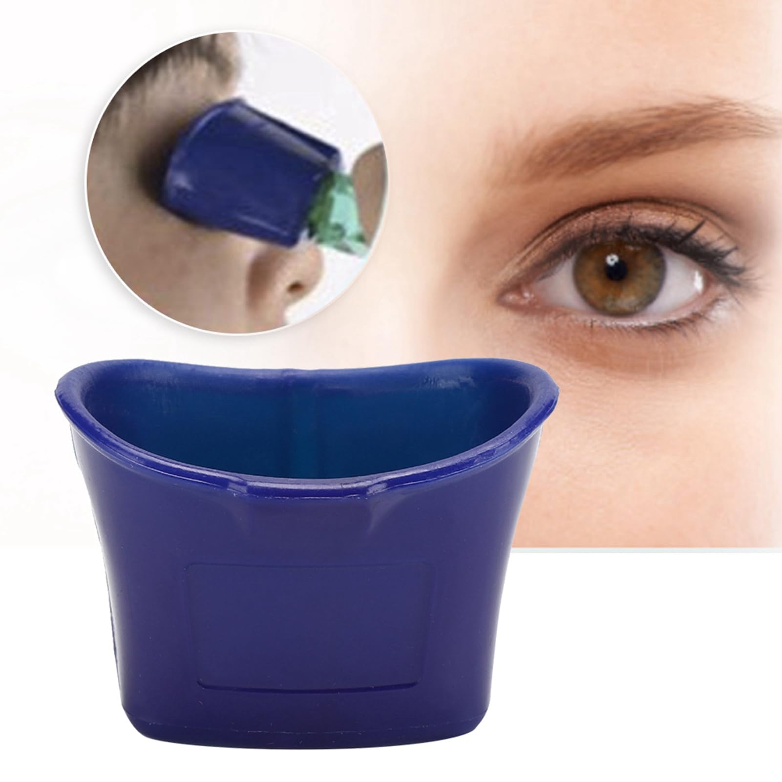 One handed portable eyedrop guide tool close up view