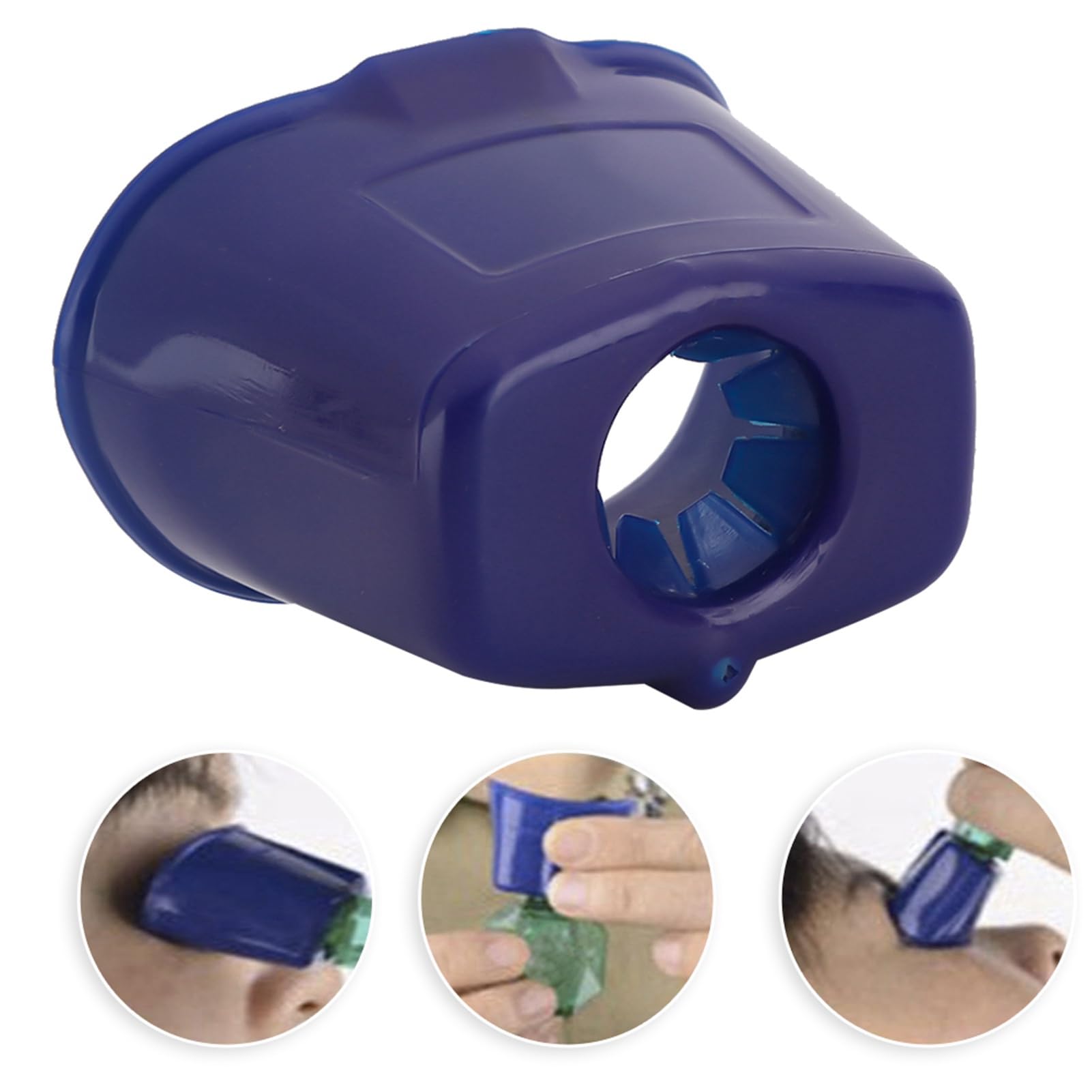 Hygienic eye drop applicator holding a standard bottle securely