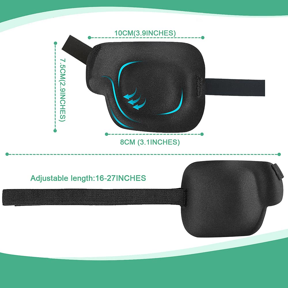 Two count pack of AMZVIO black eye patches for adult vision therapy
