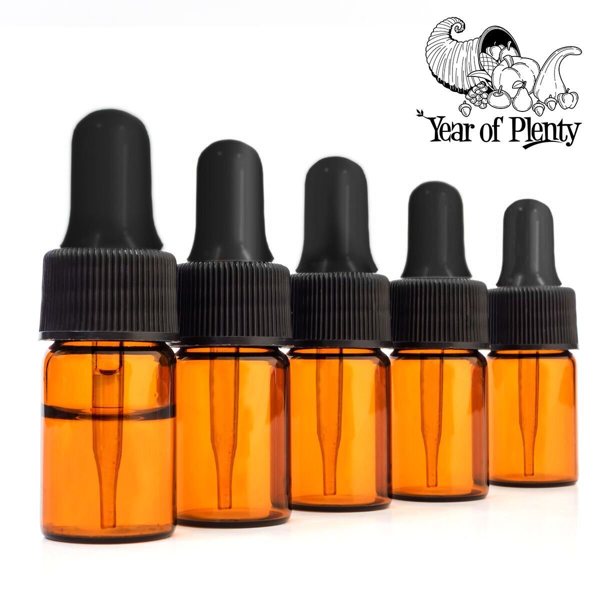 Twelve pieces of lead free glass eye droppers arranged neatly on a clean clinical background.