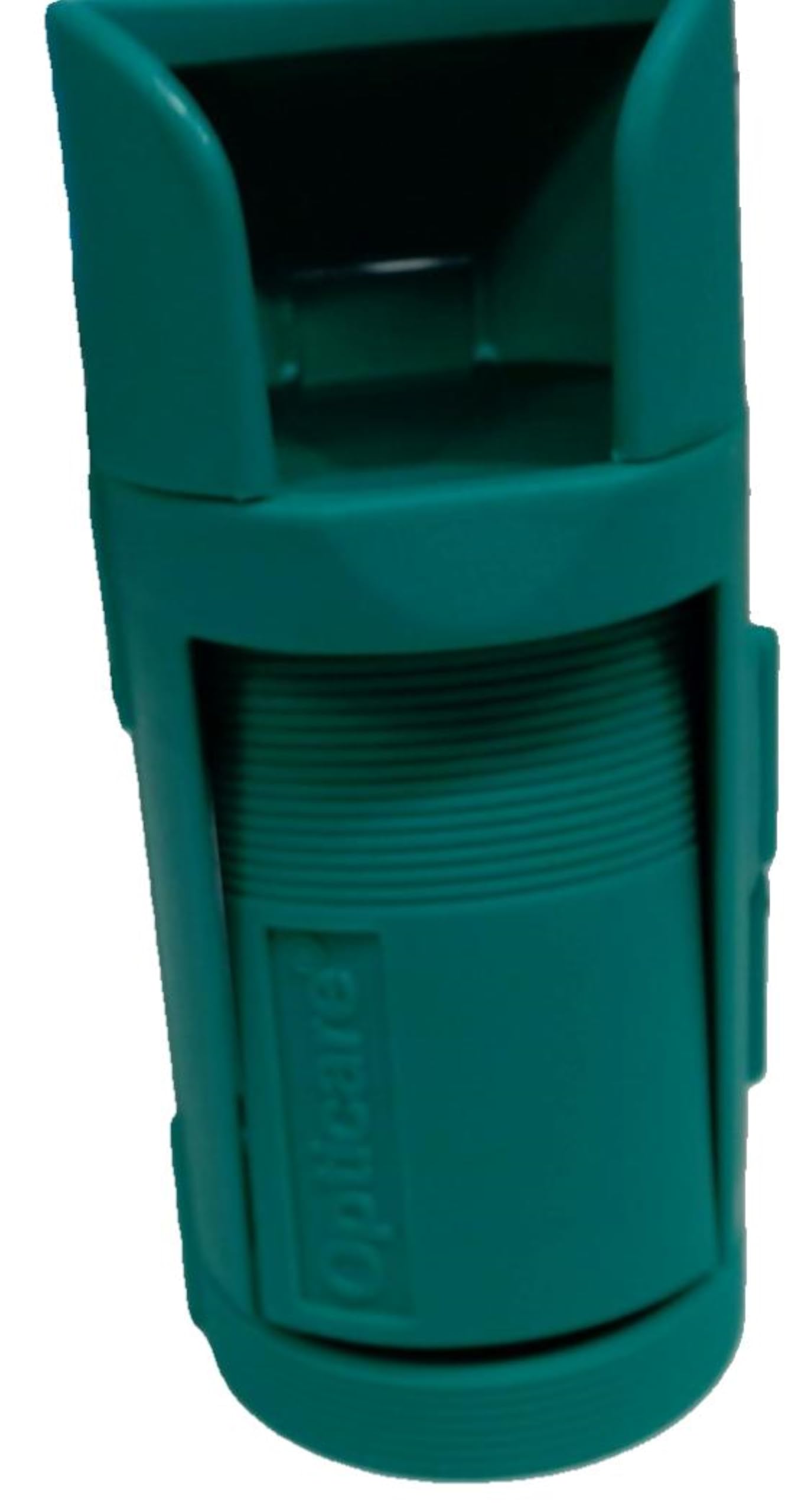 Homecraft Opticare eye drop applicator tool being loaded with a standard round plastic medicine dropper bottle for safe medication delivery.