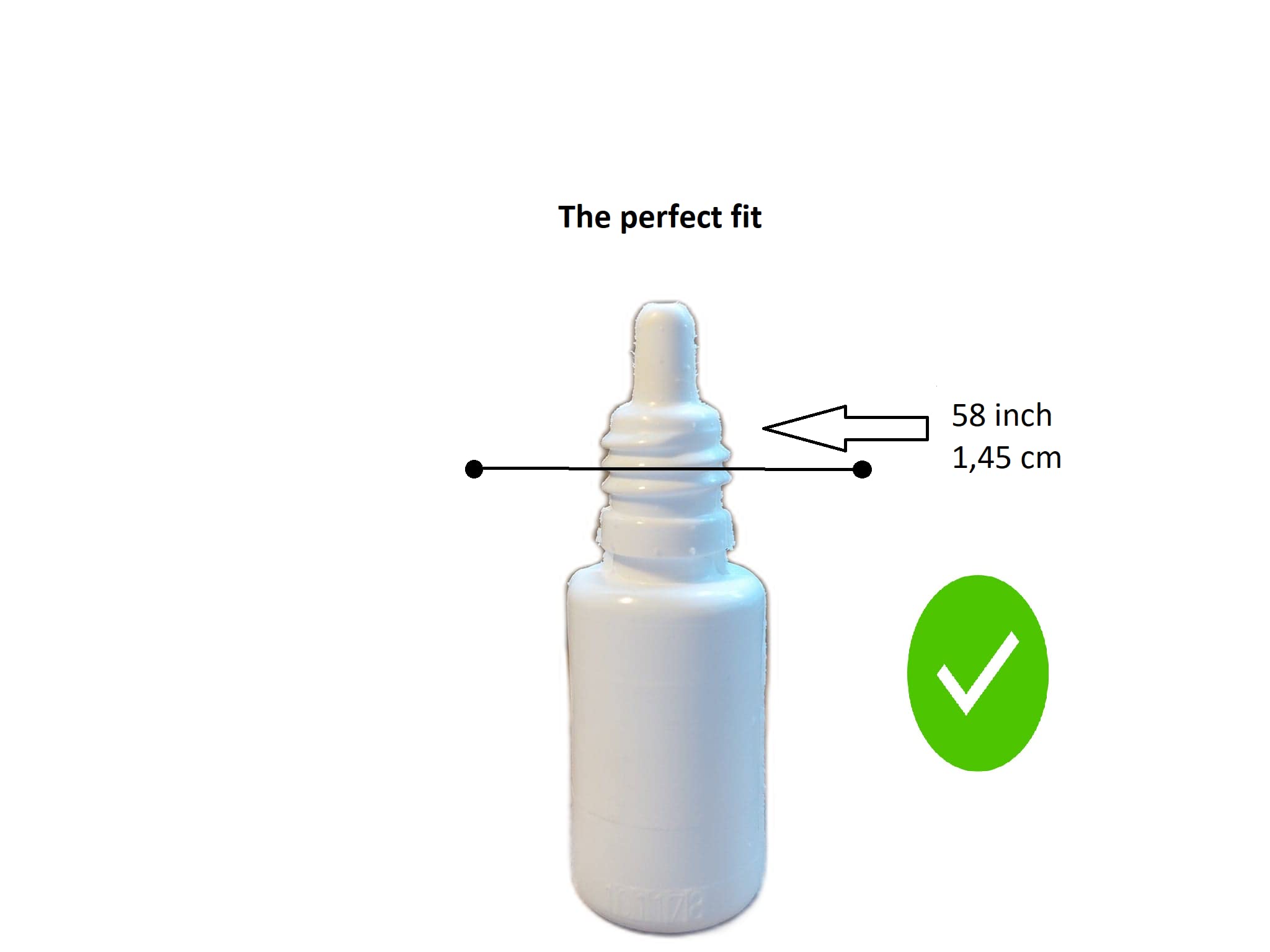 Droppy eye drop guide showing the ergonomic clamp assembly with a medicine bottle