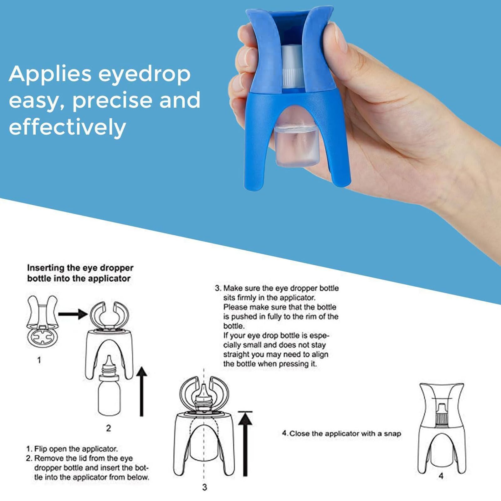 Authentic USA imported eye drop helper for seniors and caregivers