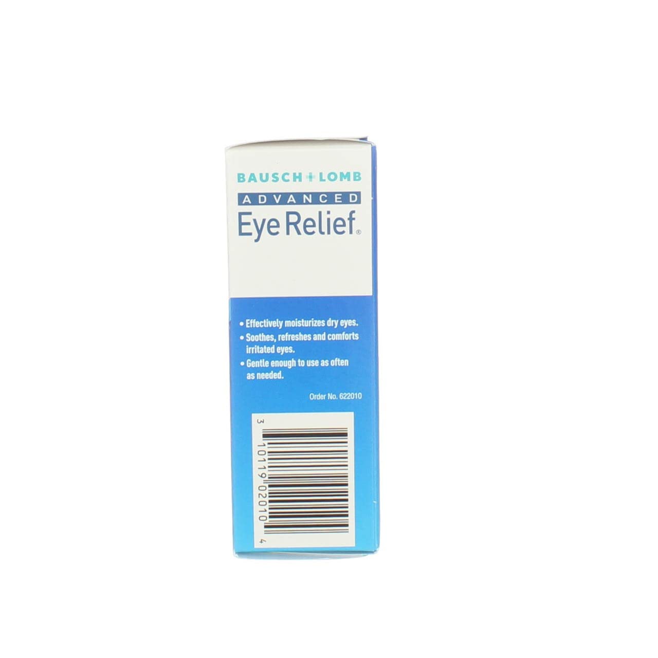 Side view of Bausch + Lomb rejuvenation formula eye lubricant packaging box