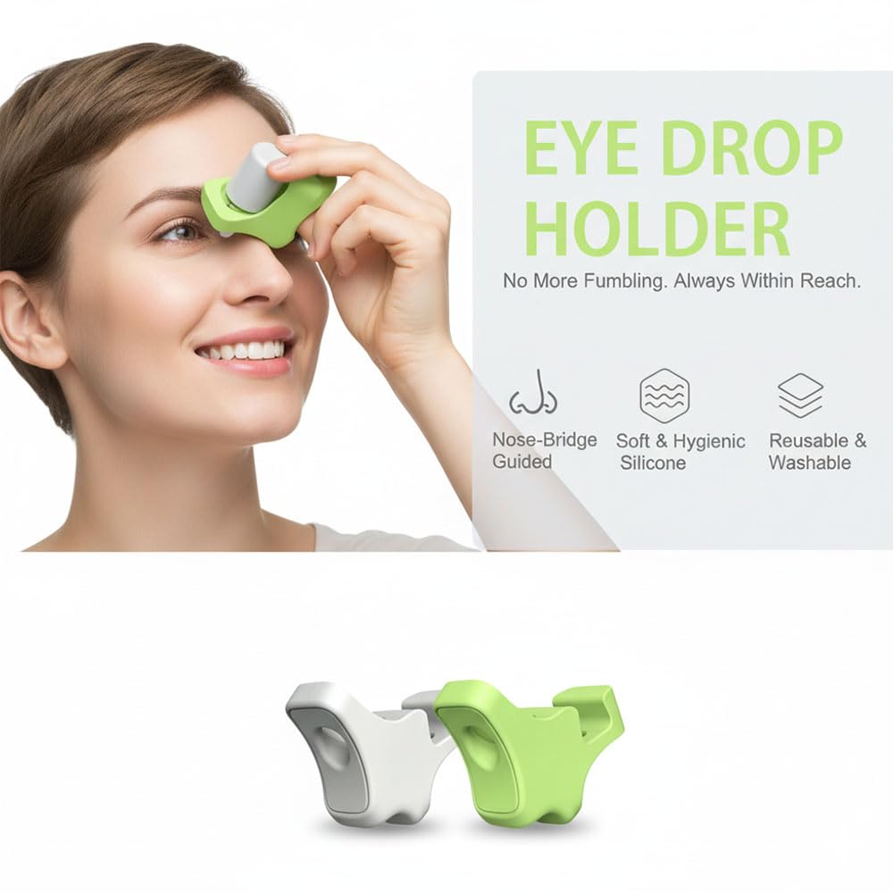 Portable eye drop assist device for seniors and children packaged for daily health care