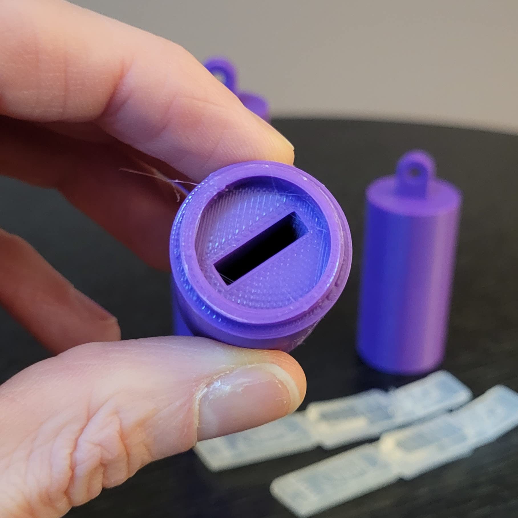 Compact single use disposable vial holder pouch accessory close up