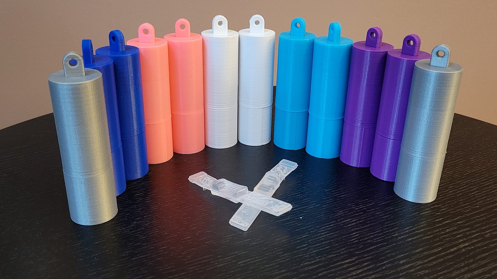 Two piece set of purple Znet3D disposable vial storage holders