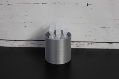 Compact silver medical vial organizer for travel and refrigerator storage