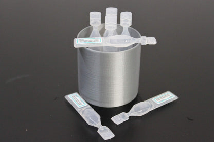 Znet3D silver daily medicine tracker container for sensitive eye drops