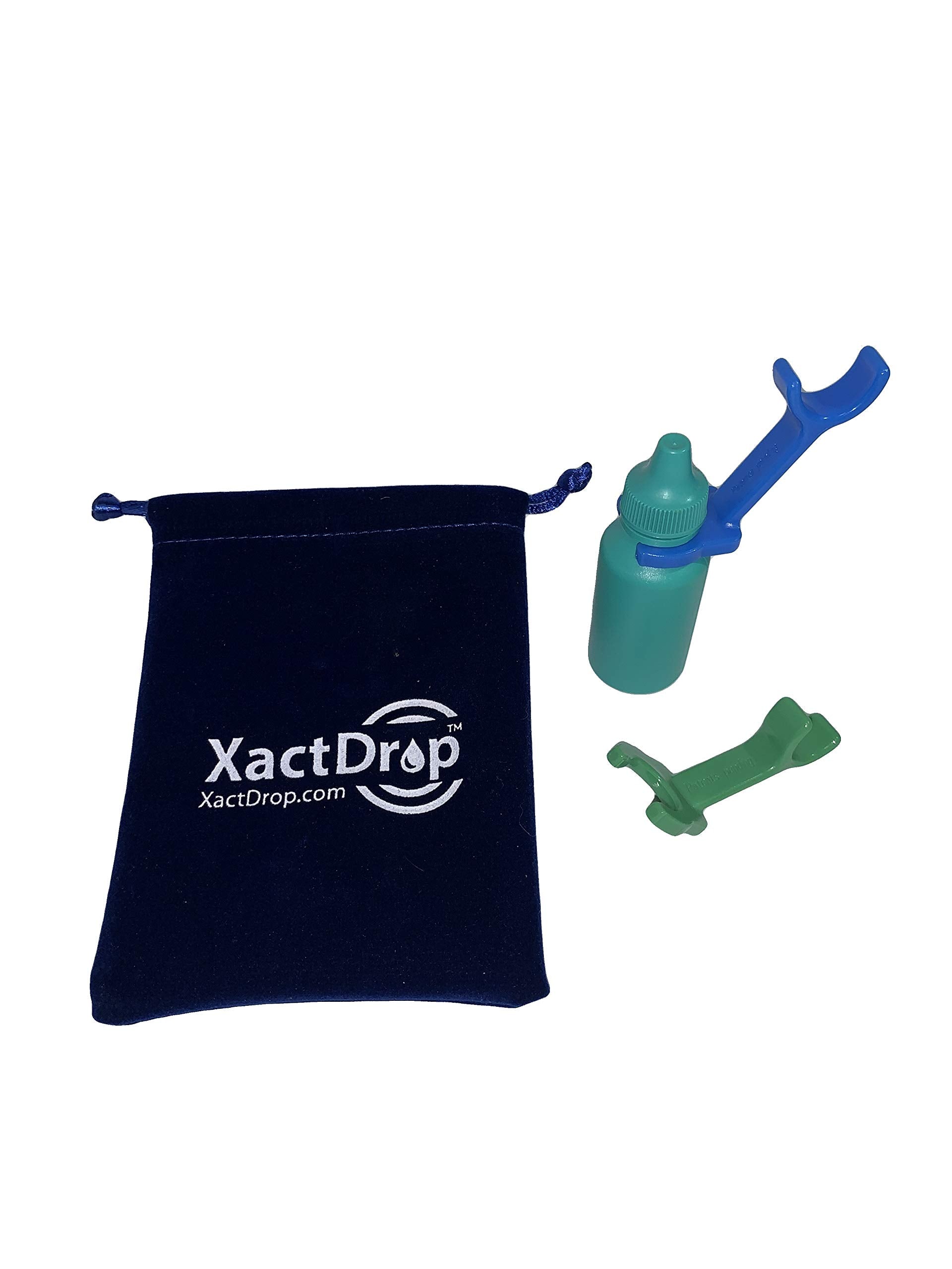Side profile of XactDrop eye drop guide showing ergonomic facial contouring
