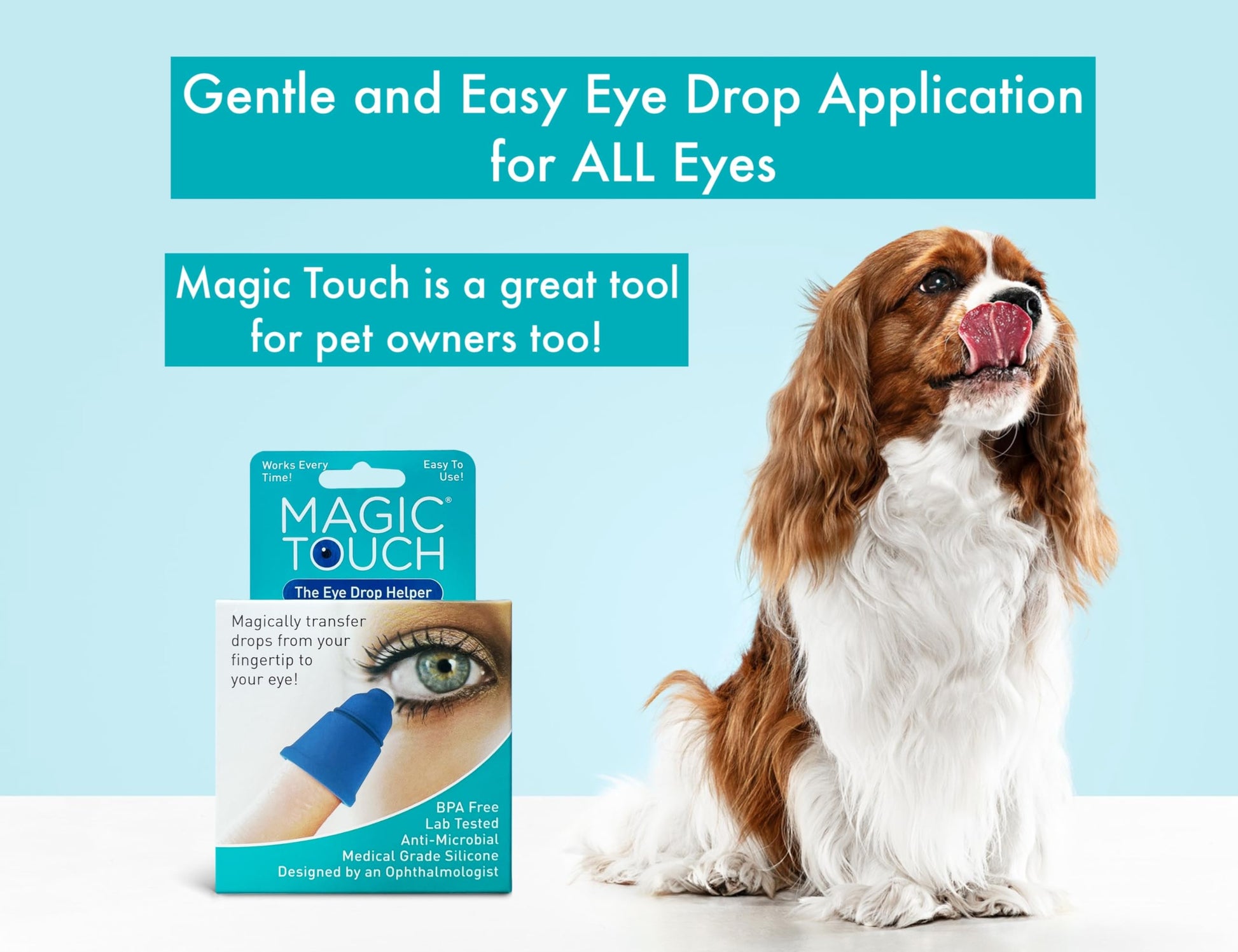 Medical grade silicone eye drop guide for dry eye relief