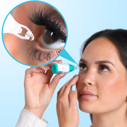 Precision Dropper adapter preventing blinking and flinching during daily medication routine