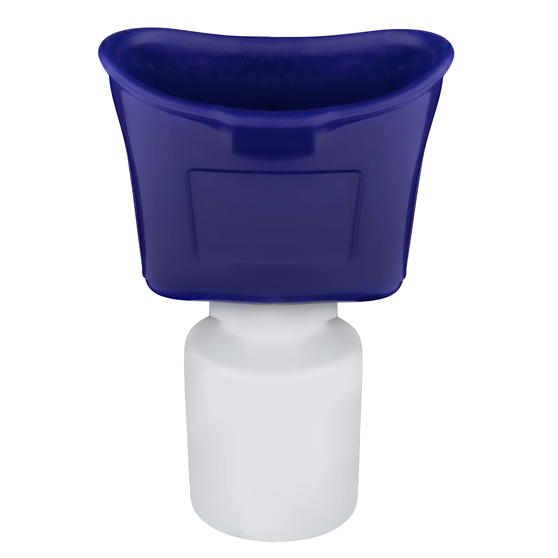 Complete product view of the reusable blue and clear silicone eye drop applicator holder.