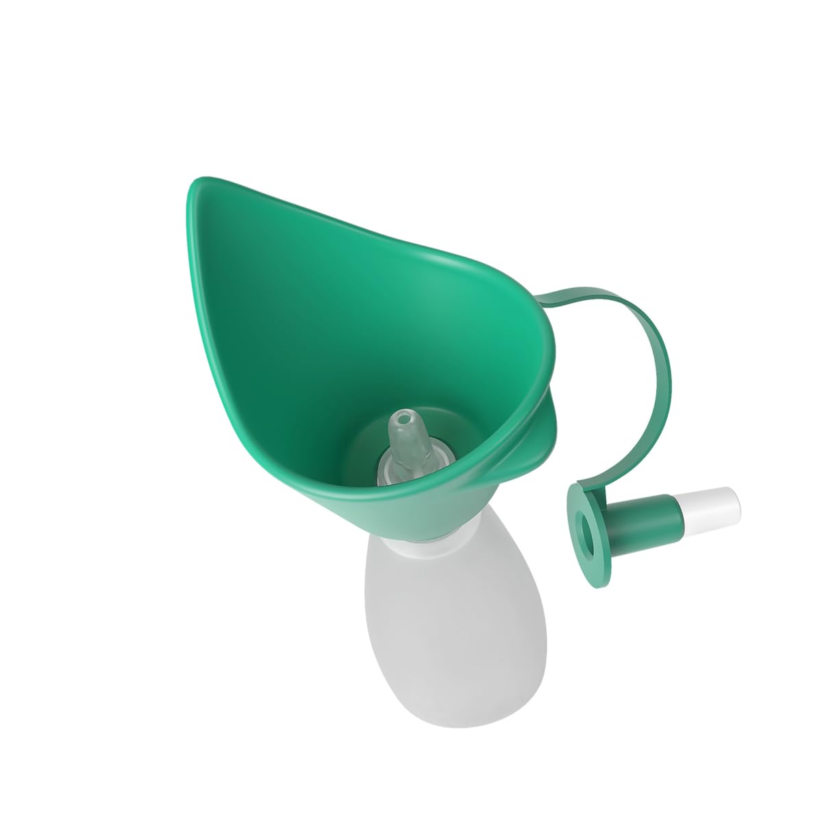 Flents dual-purpose eyewash cup configuration with the yellow plug inserted for cleansing