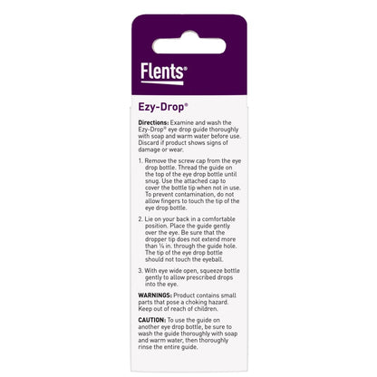 Durable Flents eye drop dispenser showing the contoured flared lip designed for comfortable face fit