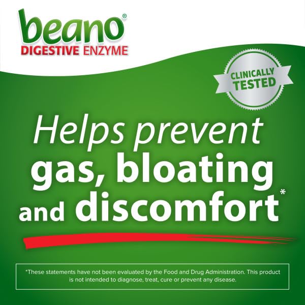 Beano Extra Strength non medicated digestive aid packaging side view