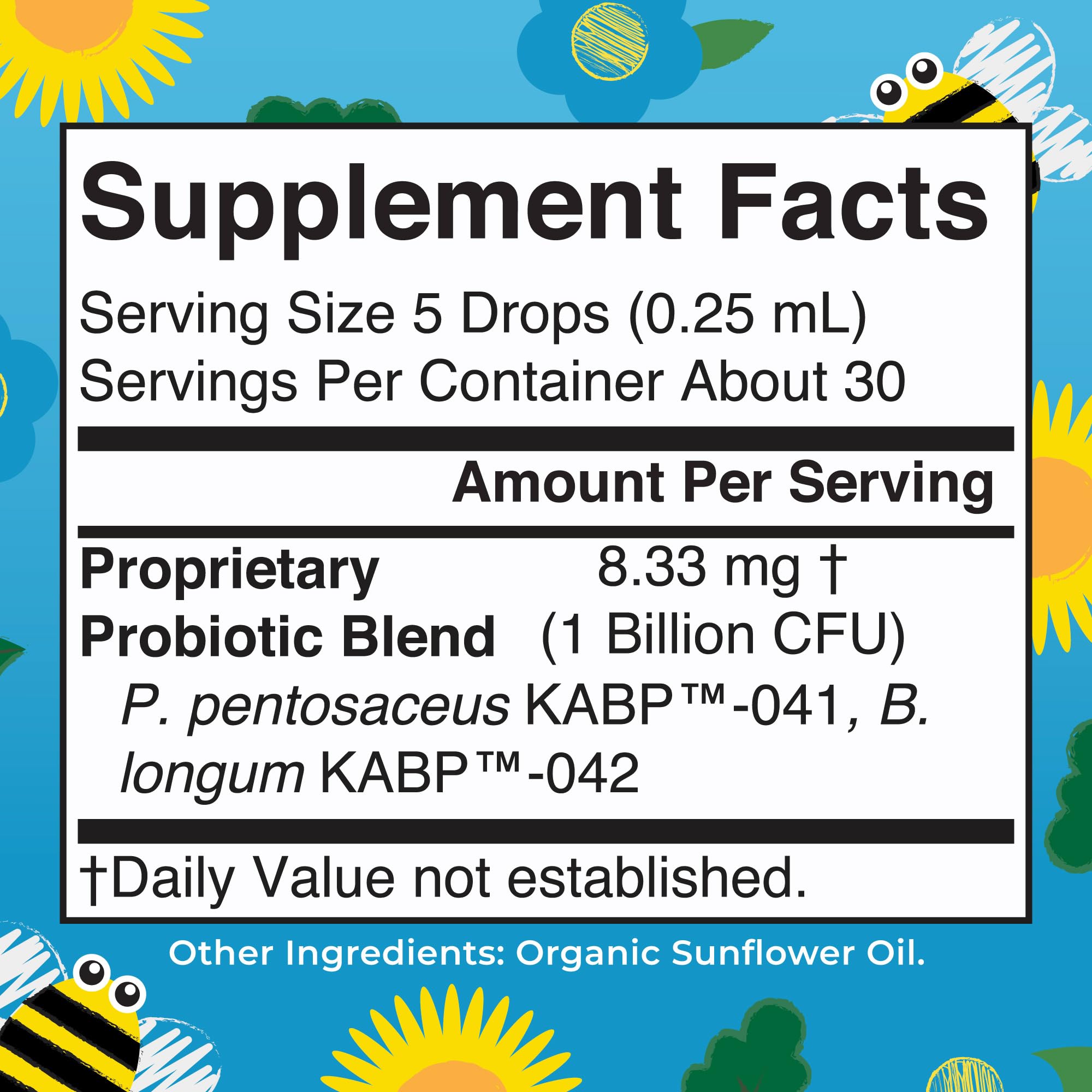 MaryRuth Organics USDA Organic liquid probiotic bottle showing raspberry flavor label details