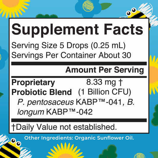 MaryRuth Organics USDA Organic liquid probiotic bottle showing raspberry flavor label details