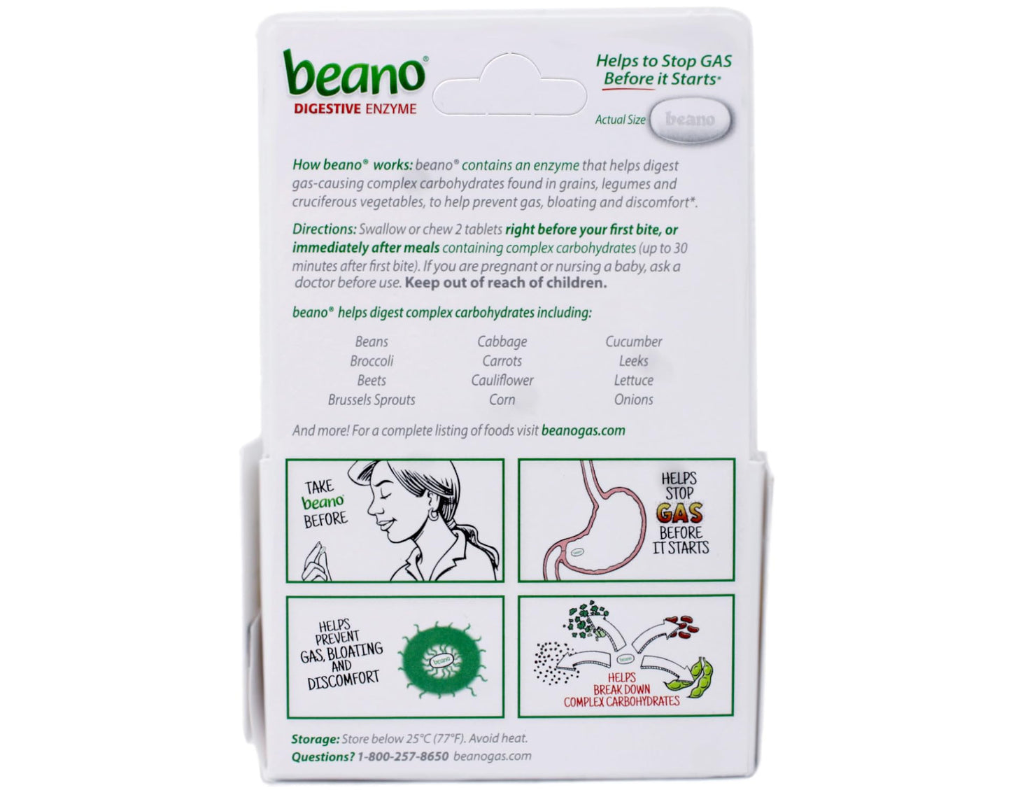 Beano ultra 300 GALU strength anti gas supplement facts label
