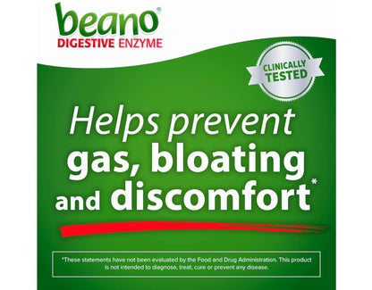 Beano authentic USA imported gas relief tablets 100 count size