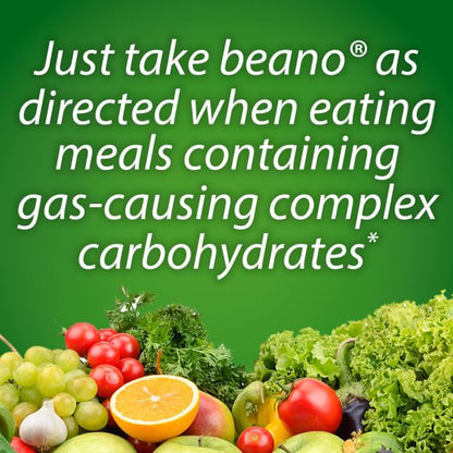 Beano anti gas tablets for adult digestive comfort and complex carbohydrate breakdown
