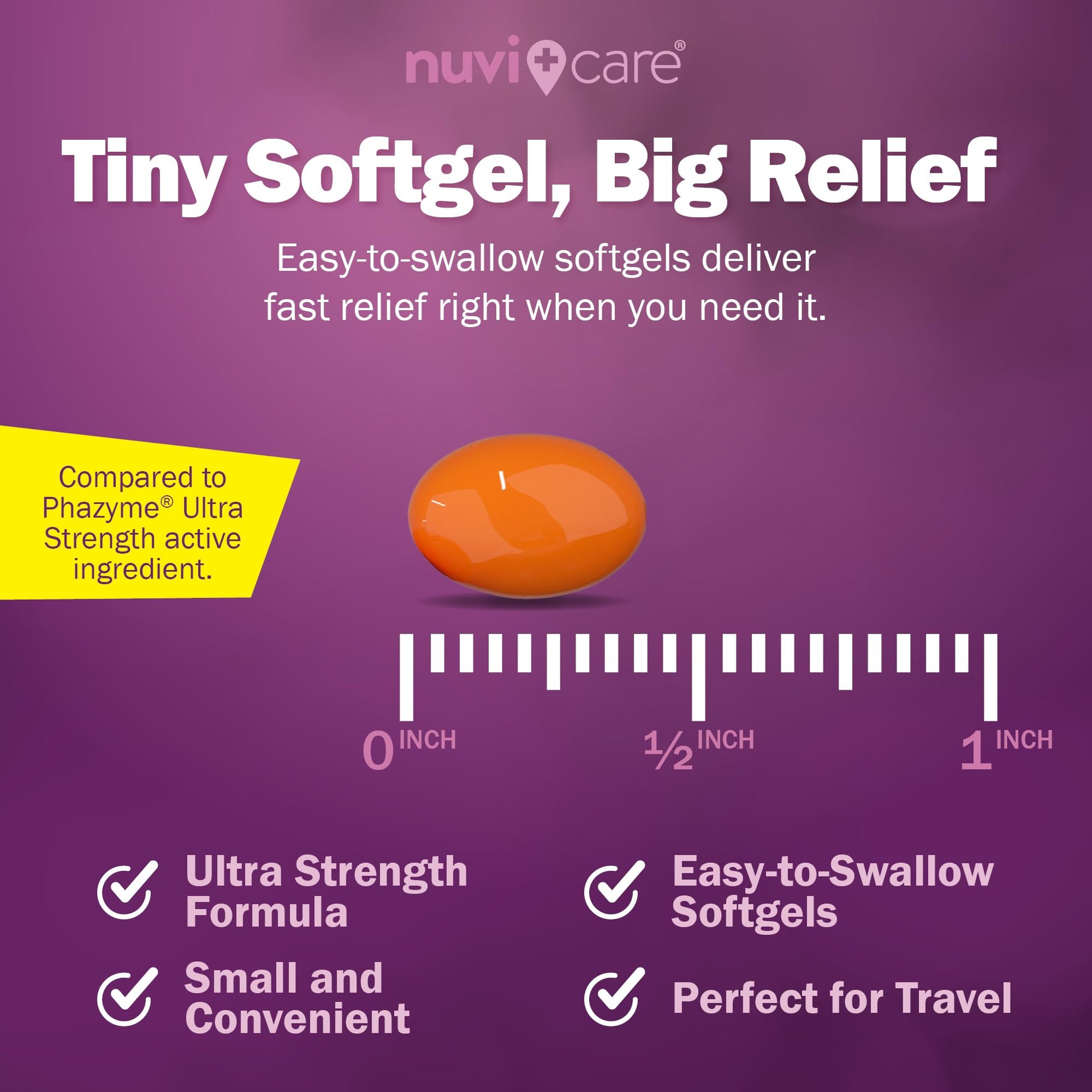Premium imported NUVICARE anti flatulence and stomach discomfort softgels