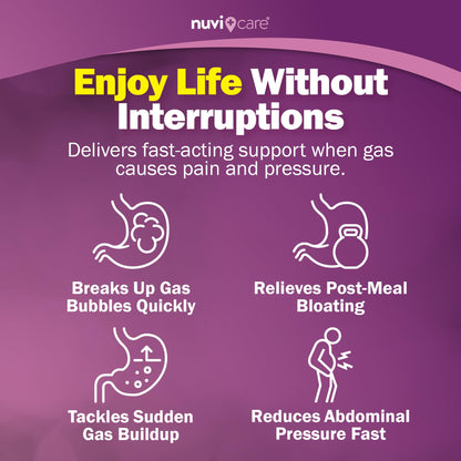 NUVICARE 100 count ultra strength gas relief capsule bottle size view