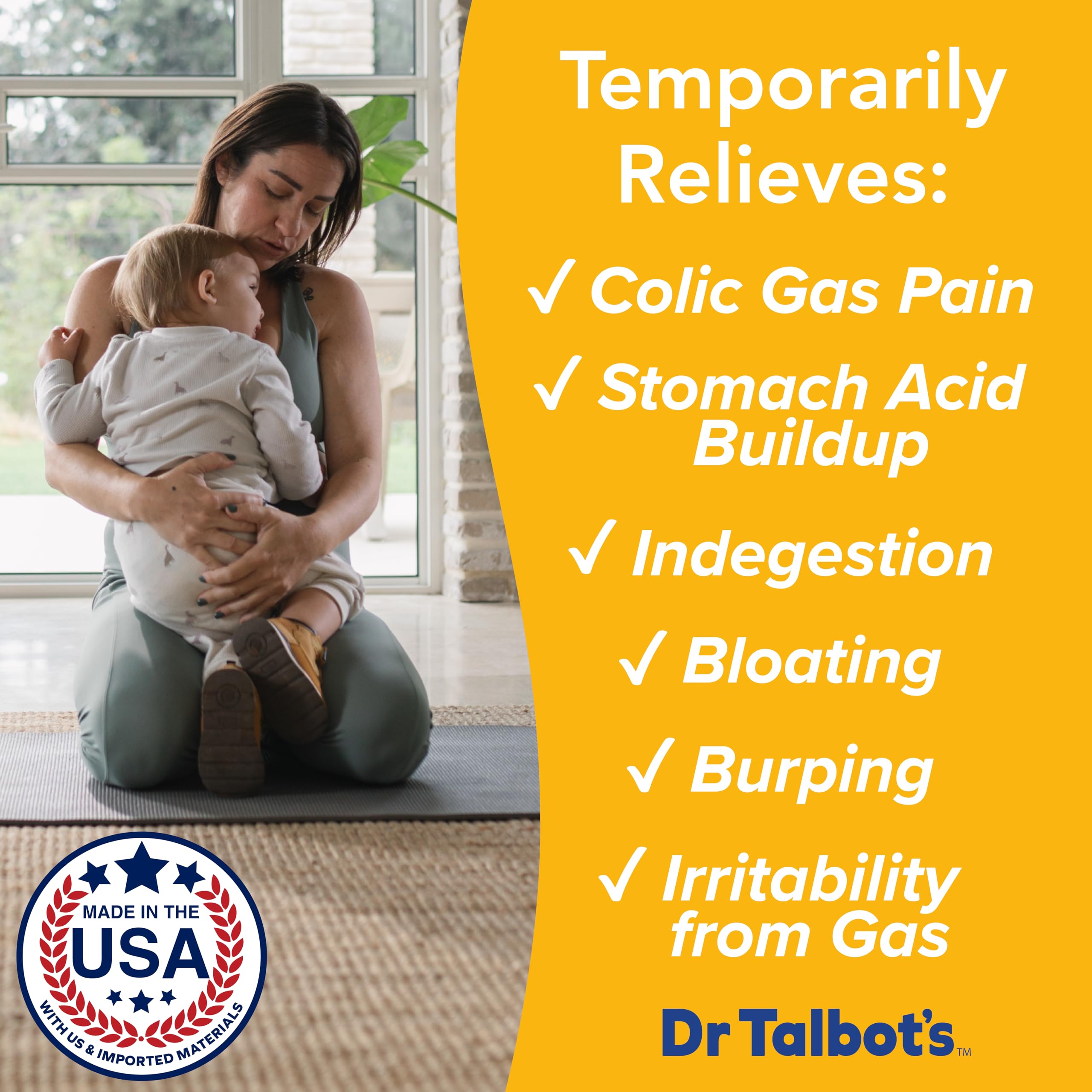 Dr. Talbot's baby gas drops 4 fluid ounce bottle with included precision dosing syringe