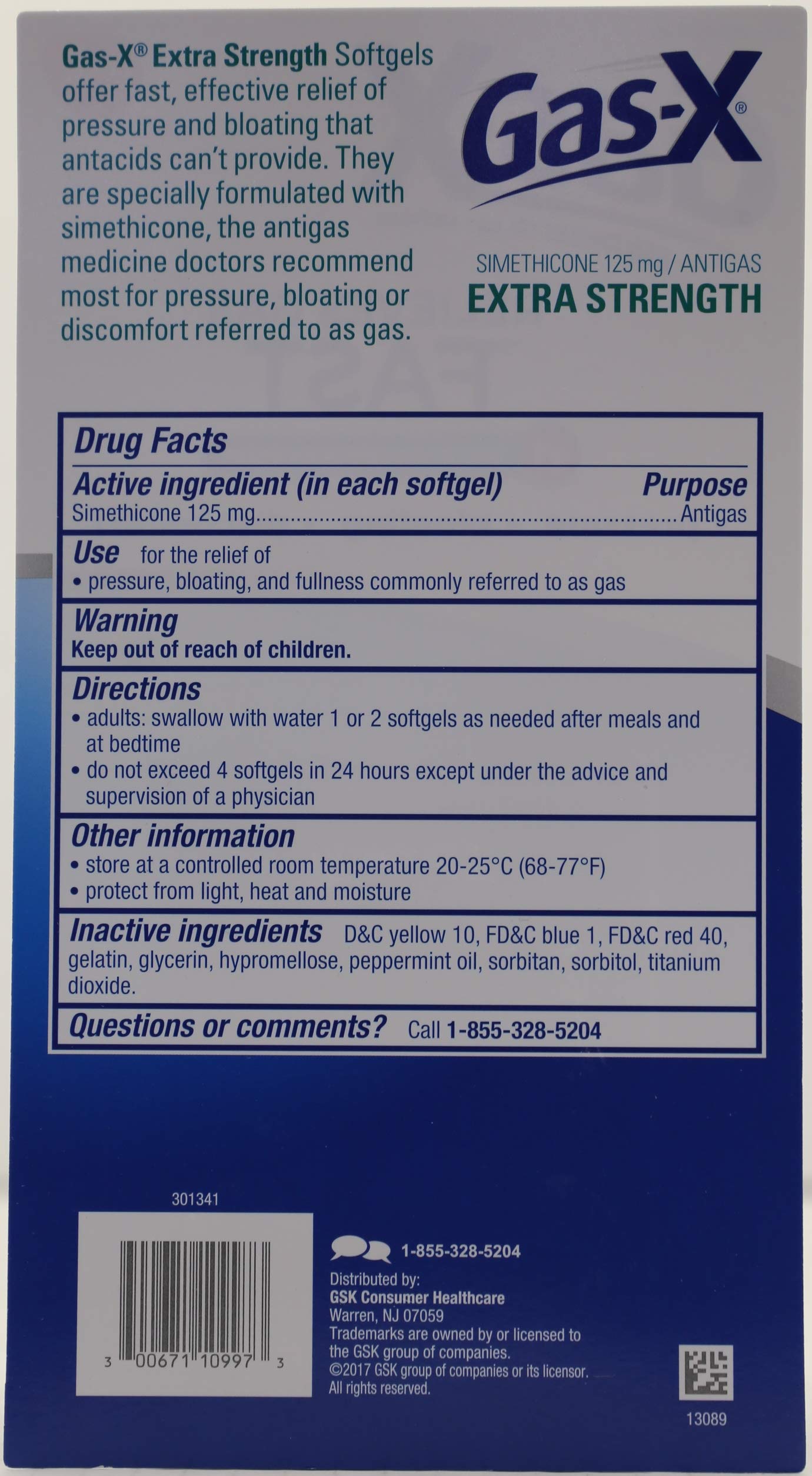 Gas-X Extra Strength anti gas medicine for adult bloating and stomach pressure relief.