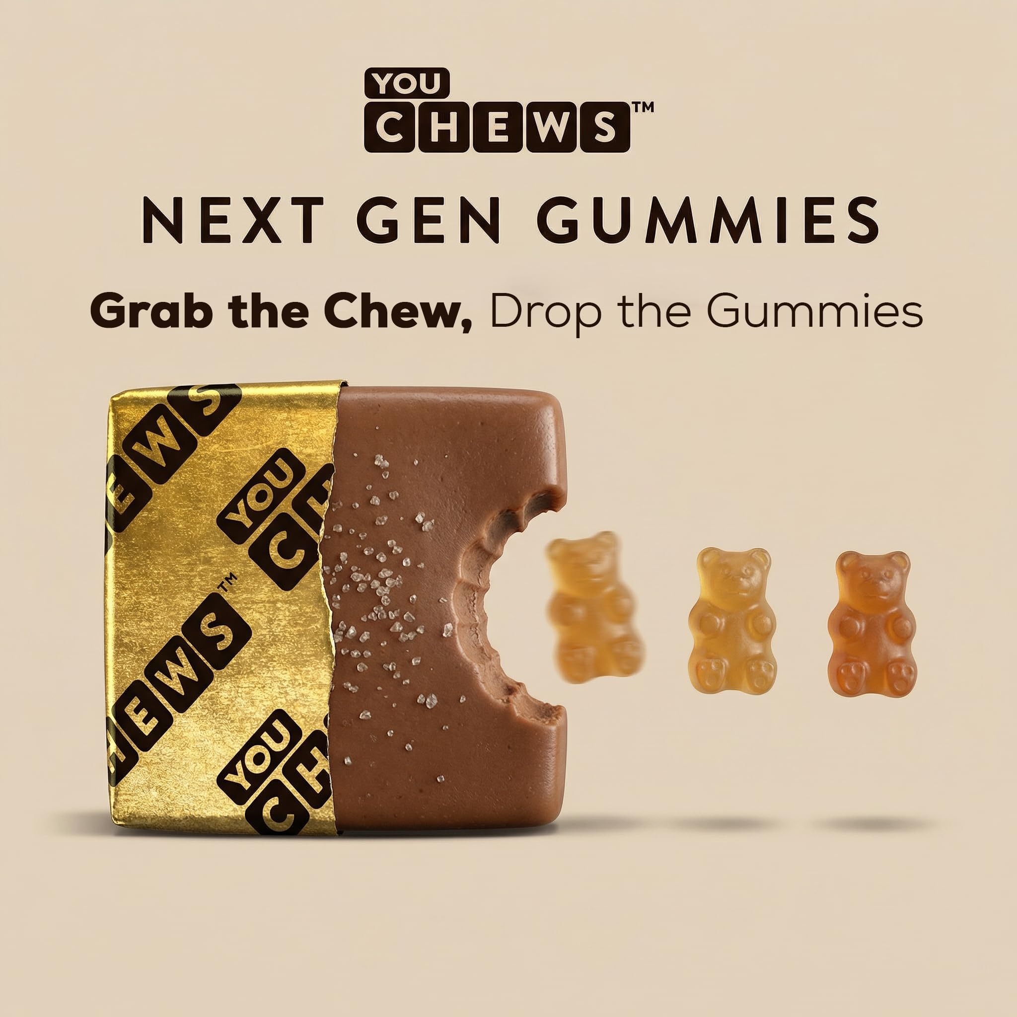 YouChews organic apple cider vinegar digestive soft chews in caramel flavor
