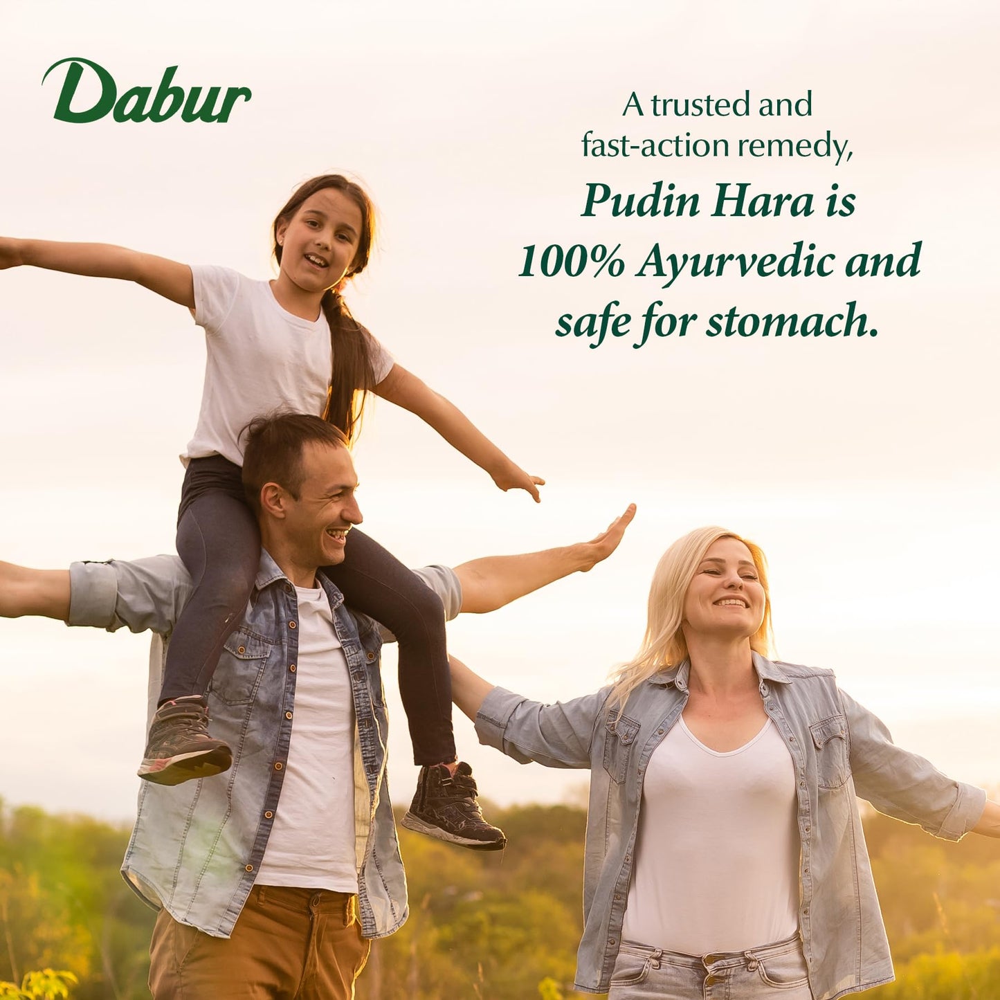Dabur Pudin Hara Pearls natural mint oils supplement box graphic side angle