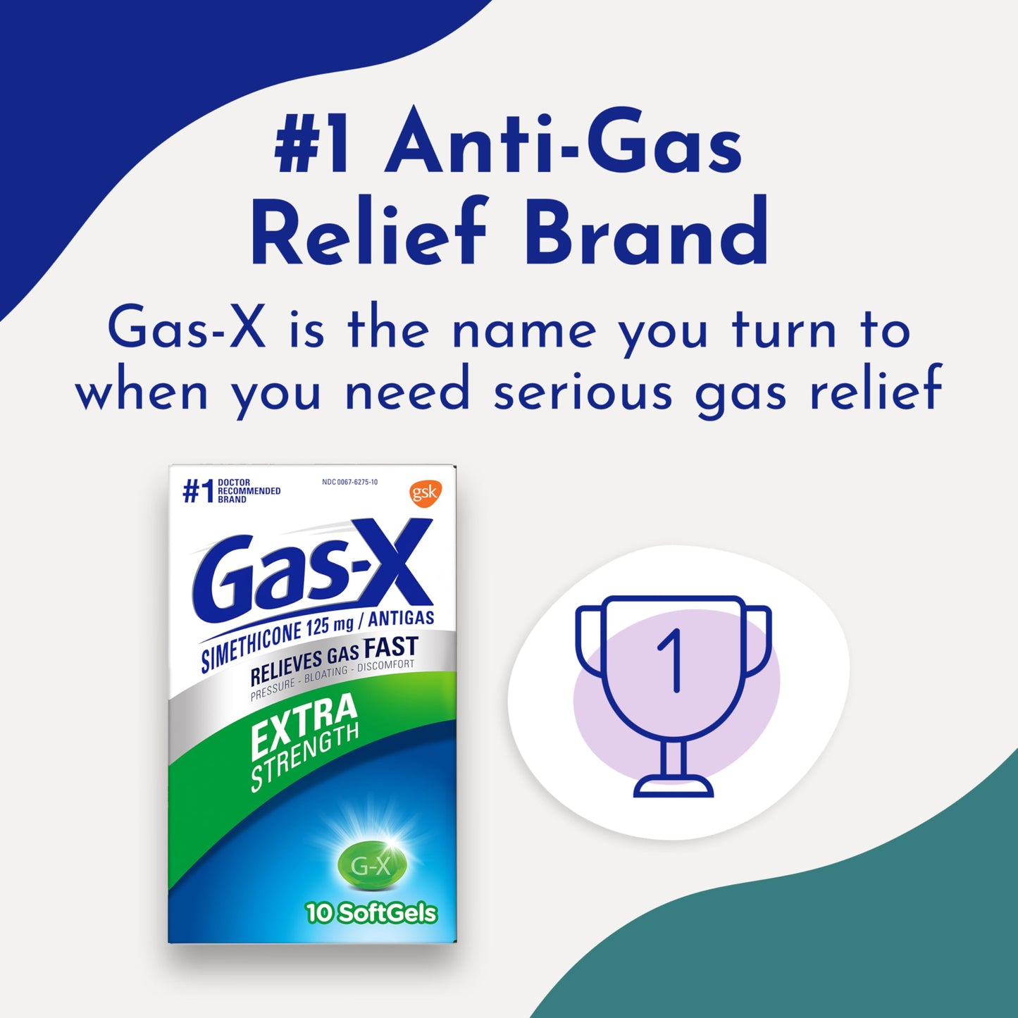 Authentic USA imported Gas-X gas fighting medicine softgels packaging