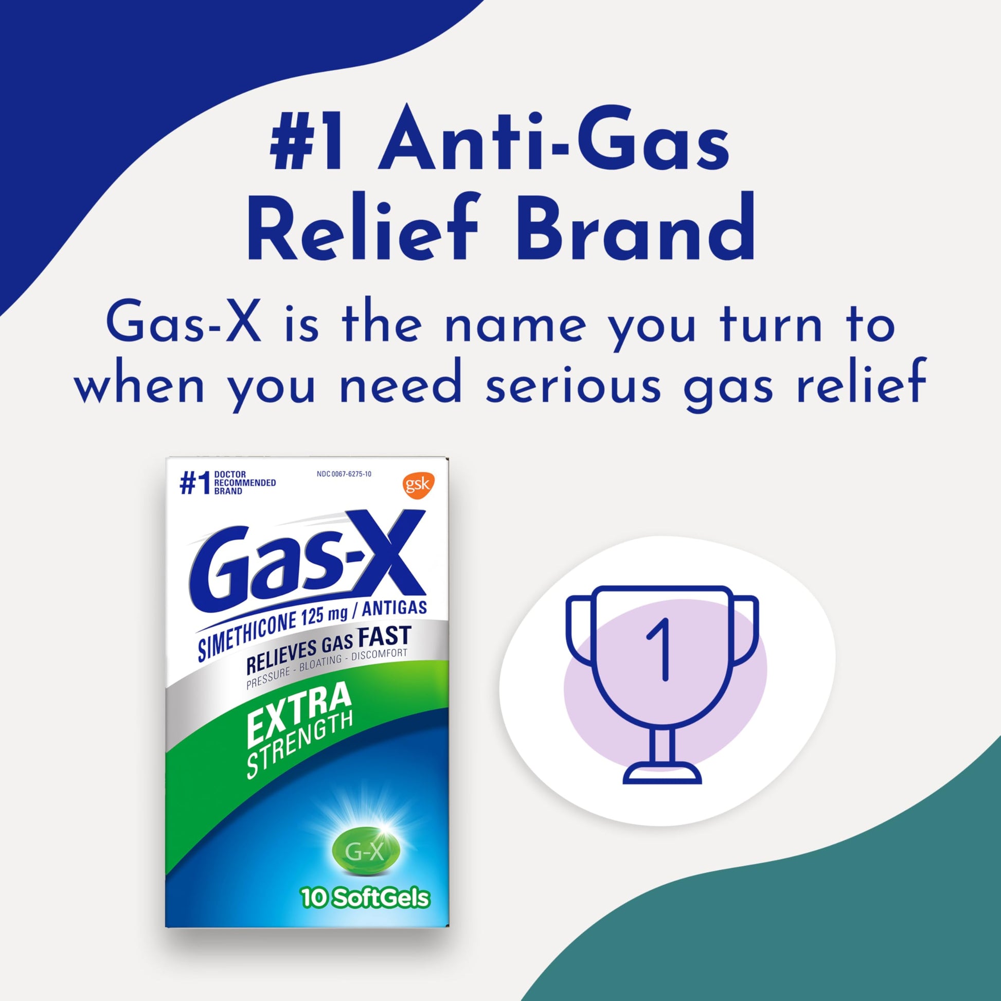 Authentic USA imported Gas-X gas fighting medicine softgels packaging